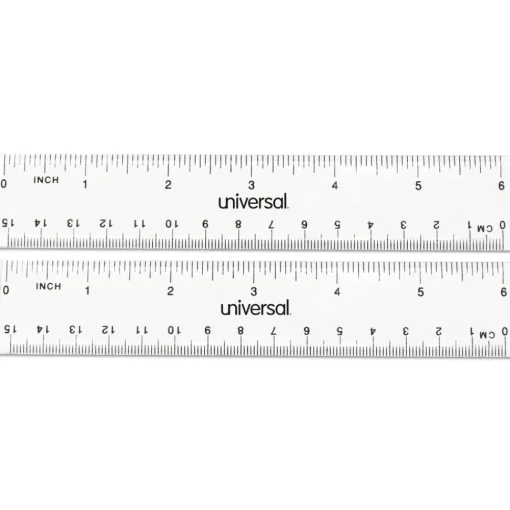 Clearance 6 in. Long Standard/Metric Plastic Ruler - Clear (2/Pack) Measuring Tools