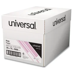 Best 8.5 in. x 11 in. 20 lbs. Bond Weight Deluxe Colored Paper - Pink (10 Reams/Carton) Paper & Printables