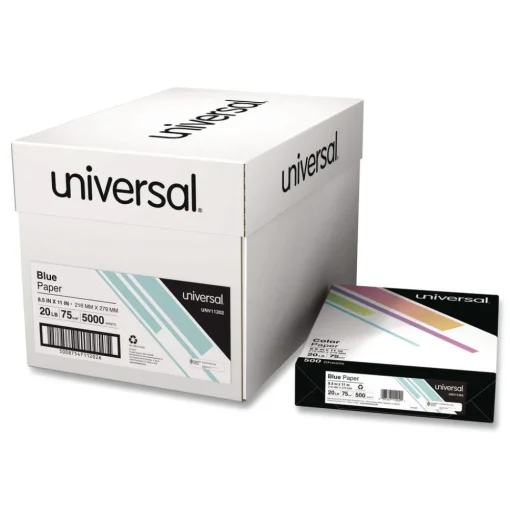 New 8.5 in. x 11 in. 20 lbs. Bond Weight Deluxe Colored Paper - Blue (10 Reams/Carton) Paper & Printables