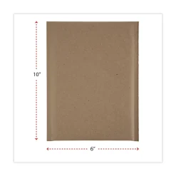 Hot 6 in. x 10 in. Barrier Bubble Air Cell Cushion Self-Adhesive Closure #0 Natural Self-Seal Cushioned Mailer - Kraft (200/Carton) Mailing, Packing & Shipping