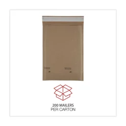Hot 6 in. x 10 in. Barrier Bubble Air Cell Cushion Self-Adhesive Closure #0 Natural Self-Seal Cushioned Mailer - Kraft (200/Carton) Mailing, Packing & Shipping