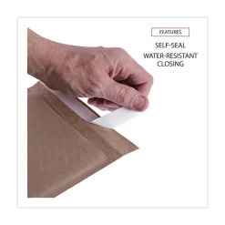 Hot 6 in. x 10 in. Barrier Bubble Air Cell Cushion Self-Adhesive Closure #0 Natural Self-Seal Cushioned Mailer - Kraft (200/Carton) Mailing, Packing & Shipping