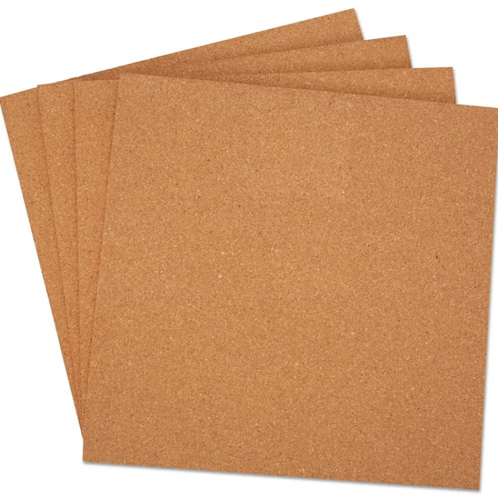 Clearance 12 in. x 12 in. Cork Tile Panels - Brown Surface (4/Pack) Office Furniture & Lighting