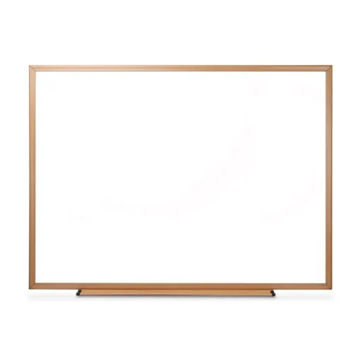 Online 48 in. x 36 in. Deluxe Melamine Dry Erase Board - Melamine White Surface, Oak Fiberboard Frame Office Presentation Supplies