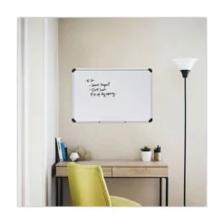 Sale 36 in. x 24 in. Deluxe Porcelain Magnetic Dry Erase Board - White Surface, Aluminum Frame Office Presentation Supplies
