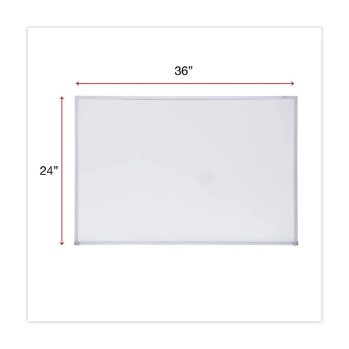 Online 36 in. x 24 in. Melamine Dry Erase Board with Anodized Aluminum Frame - White Surface Office Presentation Supplies