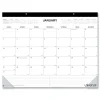 Discount 22 in. x 17 in. 12-Month (Jan-Dec 2026) Desk Pad Calendar - White Sheets/Black Binding/Clear Corners Calendars & Planners
