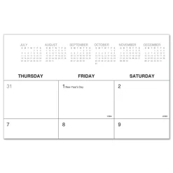Discount 22 in. x 17 in. 12-Month (Jan-Dec 2026) Desk Pad Calendar - White Sheets/Black Binding/Clear Corners Calendars & Planners