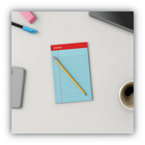 Clearance 5 in. x 8 in. Sheets Narrow Rule Perforated Ruled Writing Pads - Assorted Pastel Colors (6/Pack) Cleaning & Janitorial Supplies
