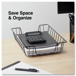 Best 10 in. x 14.13 in. x 3-in Letter Size Files 1 Section Wire Metal Letter Tray - Black Office Furniture & Lighting