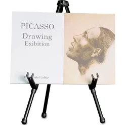Online Portable 14 in. Steel Tabletop Easel - Black Office Presentation Supplies