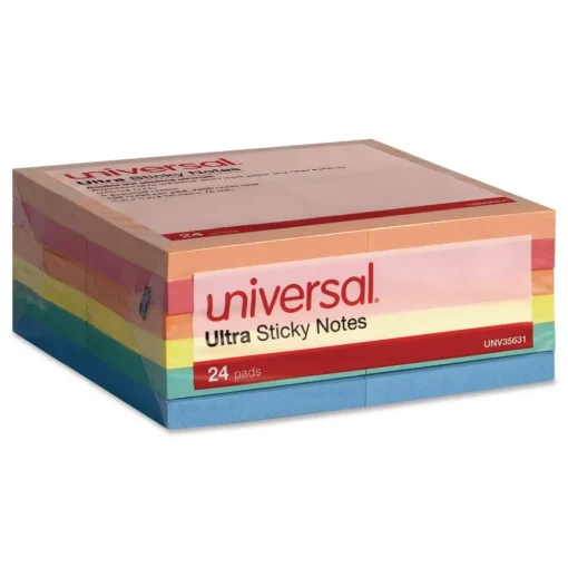 Clearance Ultra Sticky Note Pads Note Ruled 4-in x 4-in Assorted Colors 100 Sheets/Pad 6 Pads/Pack Paper & Printables