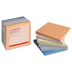 New Ultra Sticky Note Pads Note Ruled 4-in x 4-in Assorted Colors 100 Sheets/Pad 6 Pads/Pack Paper & Printables