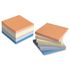 New Ultra Sticky Note Pads Note Ruled 4-in x 4-in Assorted Colors 100 Sheets/Pad 6 Pads/Pack Paper & Printables