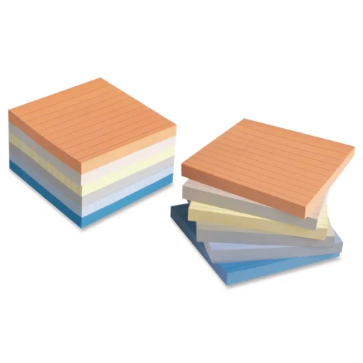 New Ultra Sticky Note Pads Note Ruled 4-in x 4-in Assorted Colors 100 Sheets/Pad 6 Pads/Pack Paper & Printables