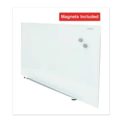 Online UNV43202 Frameless 36 in. x 24 in. Magnetic Glass Marker Board - White Office Presentation Supplies