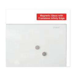 Online UNV43202 Frameless 36 in. x 24 in. Magnetic Glass Marker Board - White Office Presentation Supplies