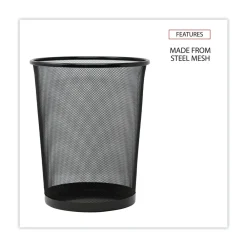 Sale UNV20008 18-Quart Steel Mesh Wastebasket - Black Trash & Waste Bins
