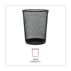 Sale UNV20008 18-Quart Steel Mesh Wastebasket - Black Trash & Waste Bins