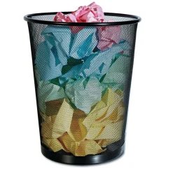 Sale UNV20008 18-Quart Steel Mesh Wastebasket - Black Trash & Waste Bins
