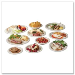 Discount 6 in. Diameter Nourish Molded Compostable Fiber Plate Tableware - White (1000/Carton) Tabletop And Serveware
