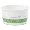 Hot 3.5 in. x 1.7 in. 6 oz. Compostable Paper Soup Containers - Green/White (1000/Carton) Tabletop And Serveware