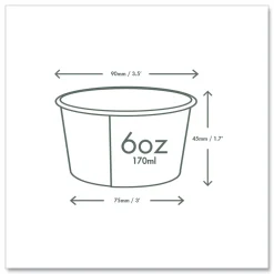 Hot 3.5 in. x 1.7 in. 6 oz. Compostable Paper Soup Containers - Green/White (1000/Carton) Tabletop And Serveware