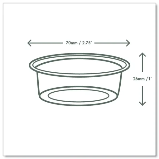 Outlet 2 oz. Compostable Portion Pots - Clear (2000/Carton) Tabletop And Serveware