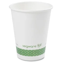 12 oz. 89-Series Paper Hot Cup - White/Green (1000/Carton) Tabletop And Serveware