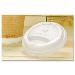 Online 89 Series Compostable Hot Cup Lids - White (1000/Carton) Tabletop And Serveware