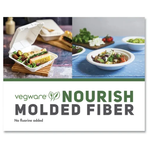 New 9 x 9 x 3 Nourish Molded Compostable Sugarcane Fiber Takeout Containers - White (200/Carton) Tabletop And Serveware