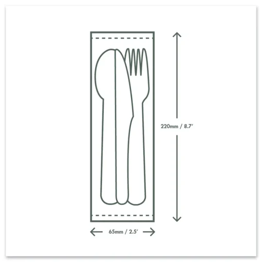 Best Compostable Fork/Knife/Spoon/Napkin Cutlery Kits - White (250/Carton) Tabletop And Serveware