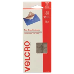 Discount 0.63 in. Diameter Removable Adhesive Sticky-Back Fasteners - Clear (75/Pack) Paper Clips, Binder Clips, & Fasteners