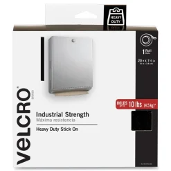 Clearance 2 in. x 15 ft. Industrial-Strength Heavy-Duty Fasteners with Dispenser Box - Black (1-Roll) Tapes & Adhesives