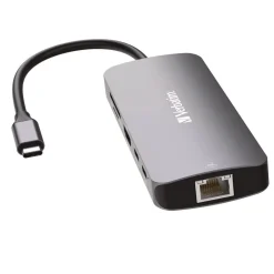 9 Port USB-C Pro Multiport Hub - Gray Office Electronics & Batteries
