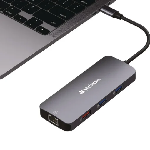 9 Port USB-C Pro Multiport Hub - Gray Office Electronics & Batteries