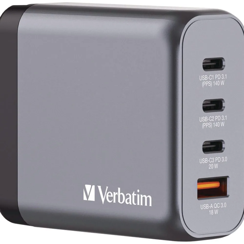 Sale 140 W 4-Port GaN Wall Charger - Black/Gray Office Electronics & Batteries
