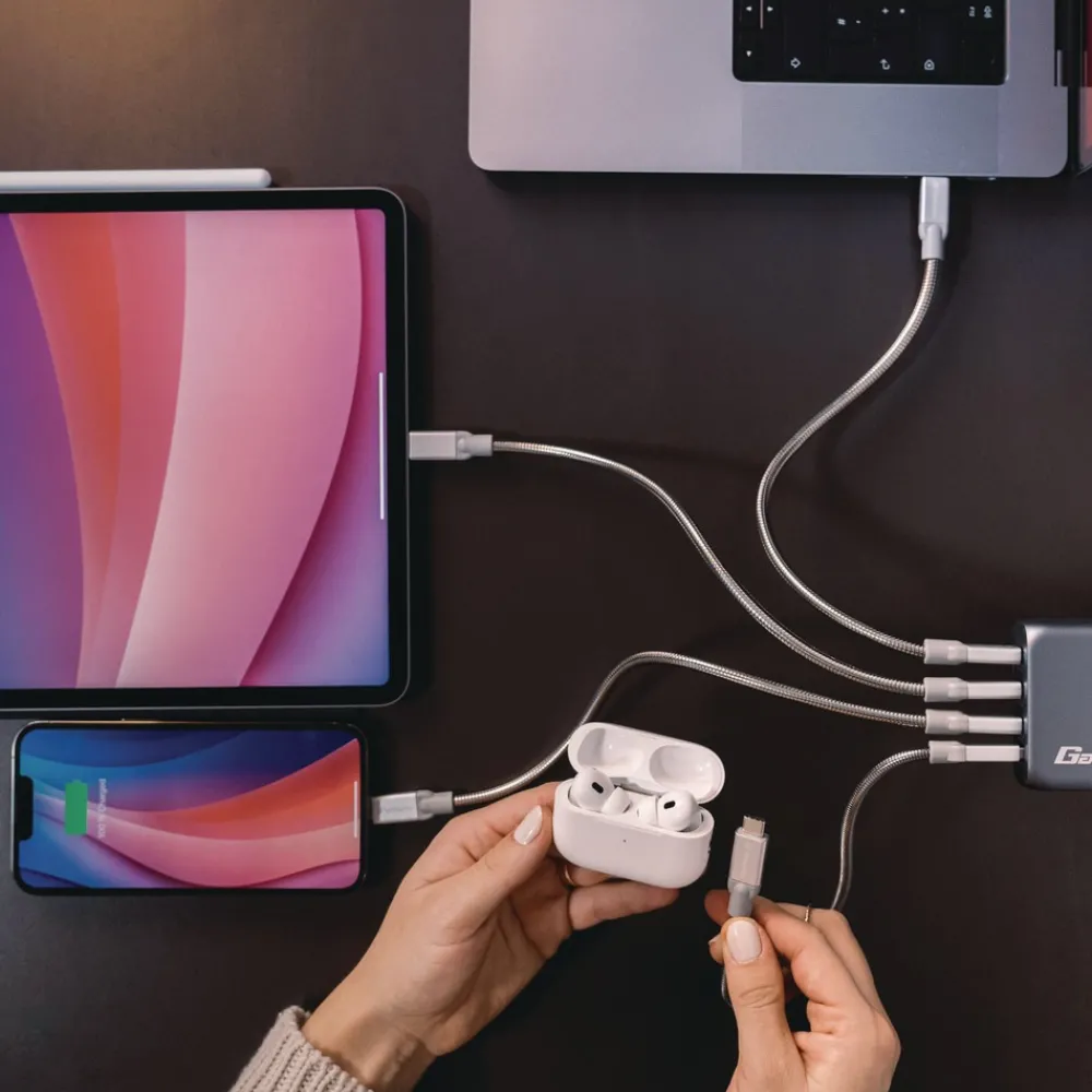 Sale 140 W 4-Port GaN Wall Charger - Black/Gray Office Electronics & Batteries