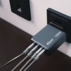 Sale 140 W 4-Port GaN Wall Charger - Black/Gray Office Electronics & Batteries