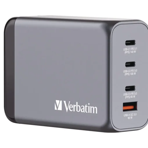New 240 Watts 4-Port GaN Wall Charger - Black/Gray Office Electronics & Batteries