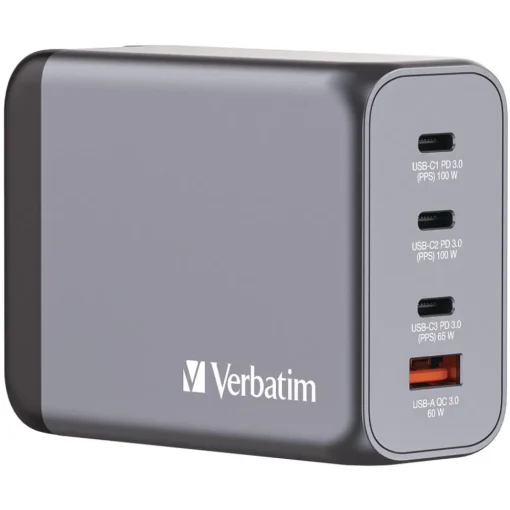 Online 200 Watts 4-Port GaN Wall Charger - Black/Gray Office Electronics & Batteries