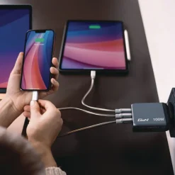 New 100 Watts 4-Port GaN Wall Charger - Black/Gray Office Electronics & Batteries