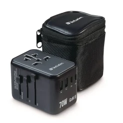 Best UTA-09 Gan III 2-USB-A/2-USB-C/USB-C with Power Delivery 3.0 Universal Travel Adapter Office Electronics & Batteries