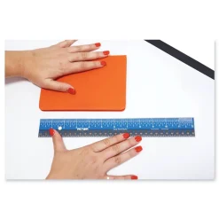 Discount Easy Read 12.5 in. Long Standard/Metric Stainless Steel Ruler - Blue Measuring Tools