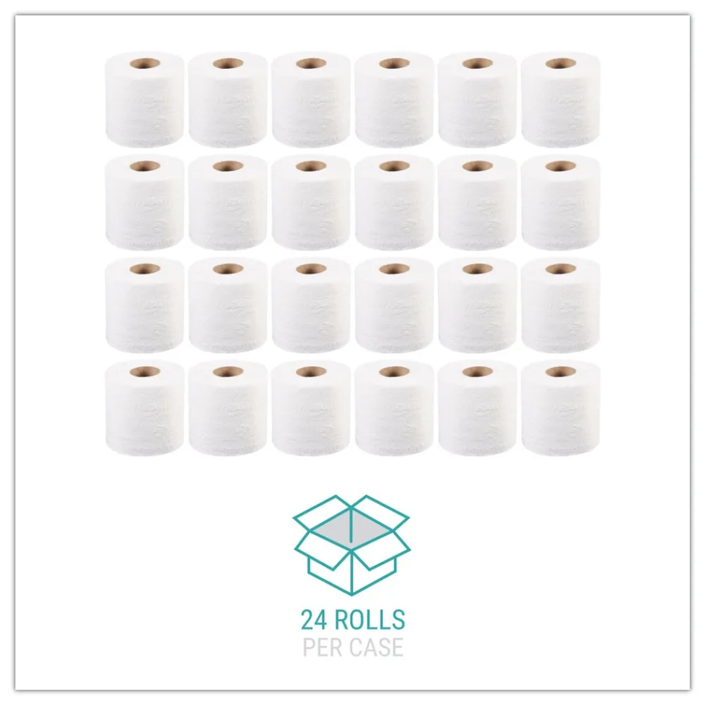 Online 2-Ply Septic Safe Individually Wrapped Rolls Bath Tissue - White (24 Rolls/Carton) Paper & Dispensers
