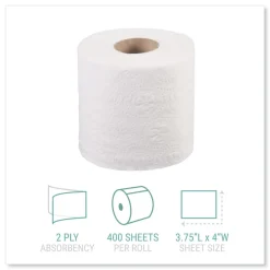 Online 2-Ply Septic Safe Individually Wrapped Rolls Bath Tissue - White (24 Rolls/Carton) Paper & Dispensers