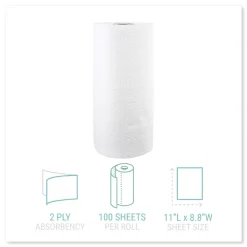 Clearance WIN1220CT 11 in. x 8.8 in. 2-Ply Kitchen Roll Towels - White (30 Rolls/Carton) Paper & Dispensers
