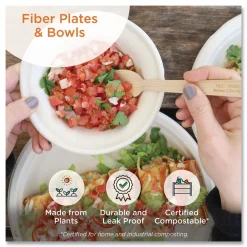 Clearance 7.4 in. x 7.4 in. x 1.9 in. 16 oz. Paper Fiber Bowls - Natural (500/Carton) Tabletop And Serveware