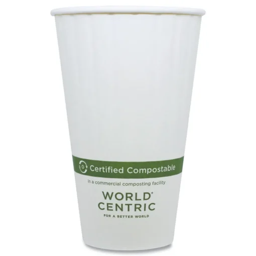 Hot 16 oz. Double Wall Paper Hot Cups - White (600/Carton) Tabletop And Serveware