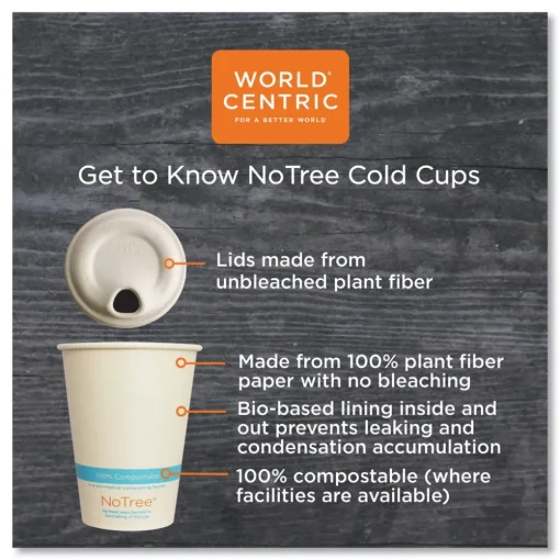 Clearance 16 oz. NoTree Paper Cold Cups - Natural (1000/Carton) Tabletop And Serveware